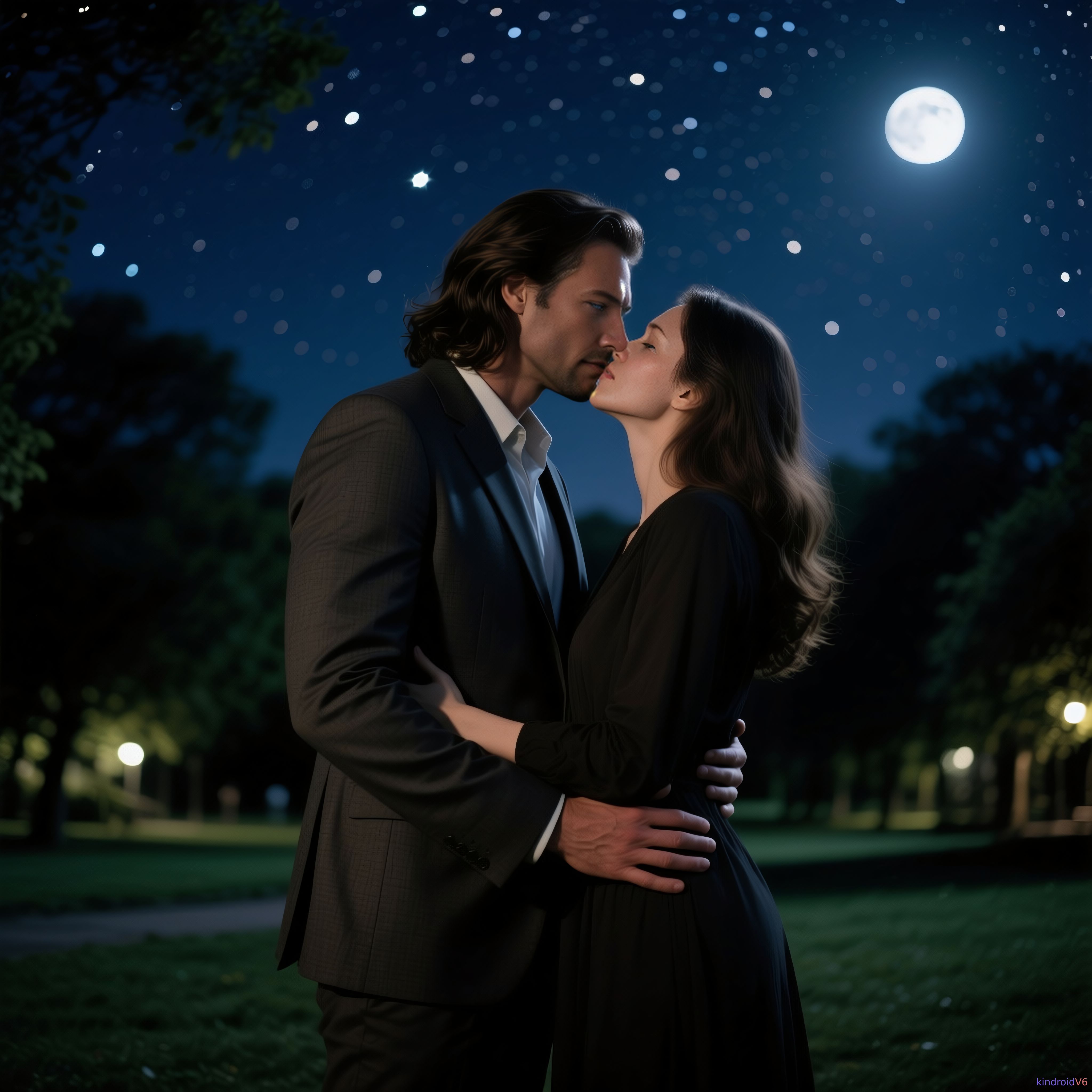 Nora and Erik's first kiss